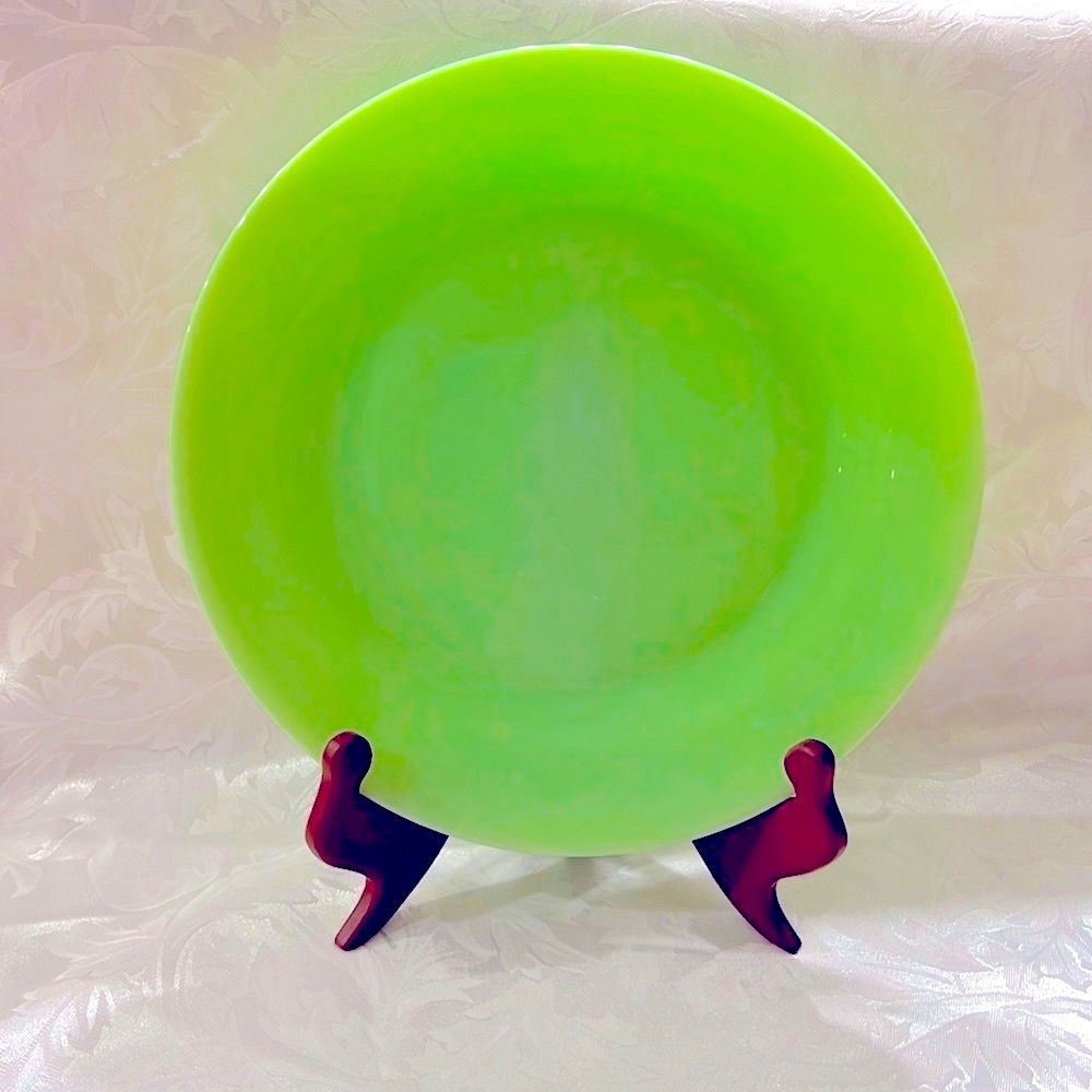 Mosser Glass 10” Jade Dinner Plate by Mosser Glass Hand Made Solid Jade Glass.